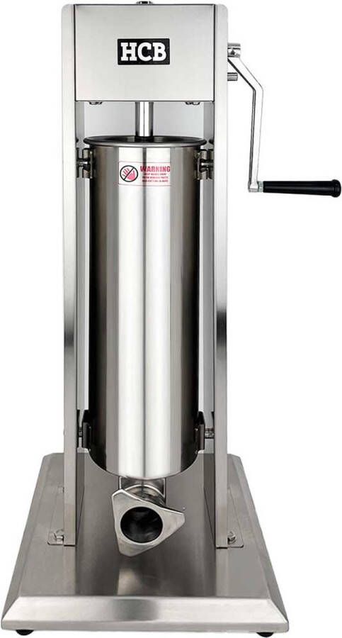HCB Professionele Horeca Worstvuller verticaal 7 liter RVS INOX Worstenmaker Worstmachine 30x30x83 cm (BxDxH) 13 kg 1657