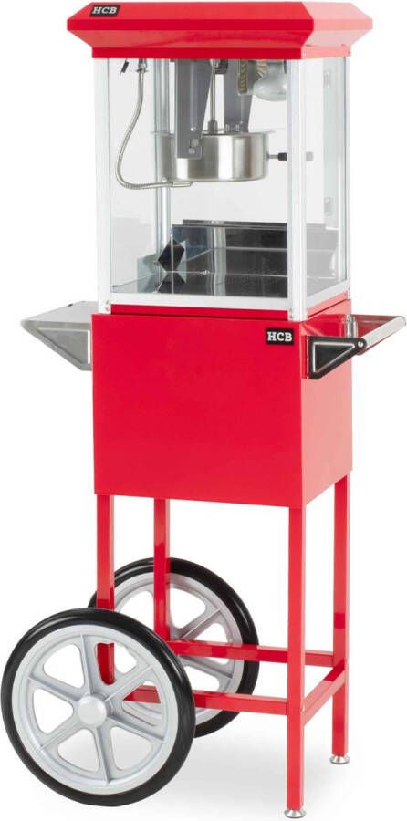 HCB Professionele Popcorn machine met onderstel 230V Popcornmachine Rood Horeca Popcornmaker 6242