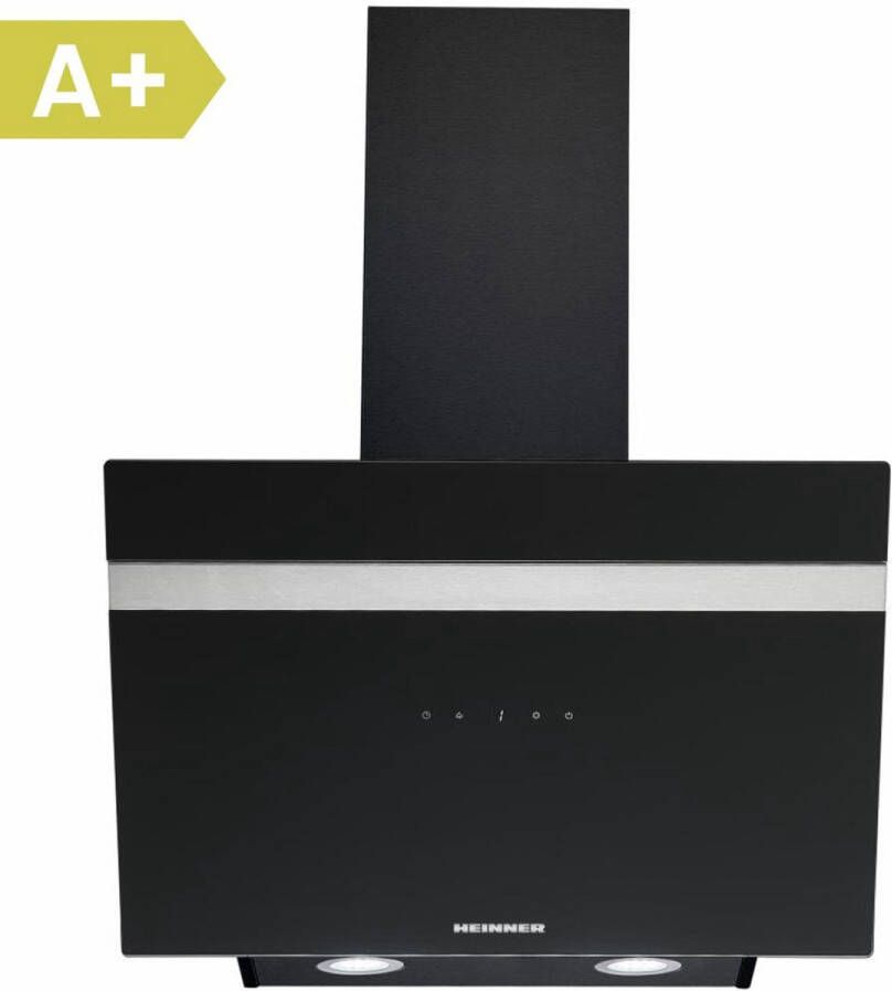 Heinner HDCH-6060RGBK – Schuine Afzuigkap – 60 cm – Touchbediening – 546 2 m³ u – 3 Standen – LED-Verlichting – Energieklasse A+ – 5 Jaar Garantie – Zwart Glas