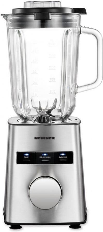 Heinner Avallon 800 Blender – 800 W – Smoothie-functie – Pulsefunctie – 1 5 L Glazen Kan – RVS Messen – Afneembare Kan & Messen – RVS Behuizing – Zilver - Foto 2