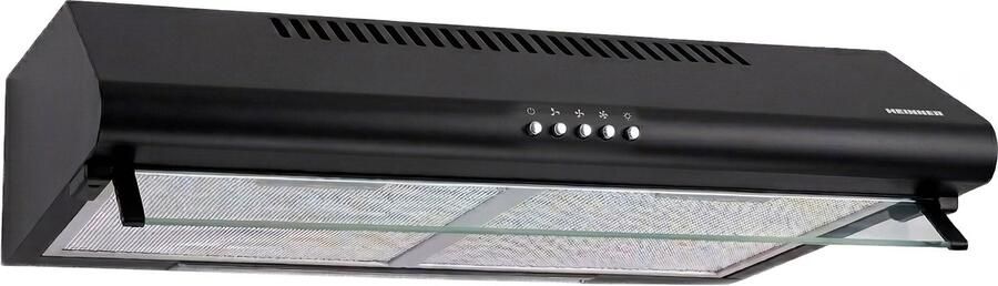 Heinner CH-400-BK Onderbouw Afzuigkap 60 cm – 326.4 m³ u – 3 Standen – 2x 60 W Motor – 1x 2 W LED-Verlichting – 2 Aluminium Vetfilters – 5 Jaar Garantie – Zwart - Foto 2