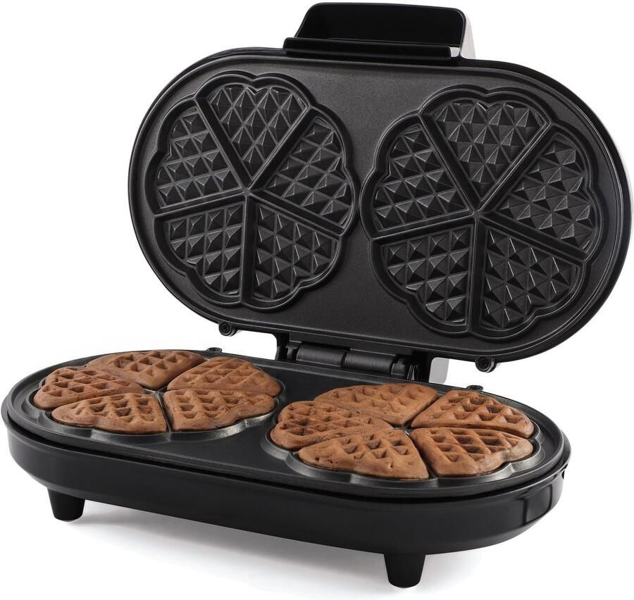 Heinner Copper Crown HWF-100CR Wafelijzer – 1000 W – Anti-aanbakplaten – Dubbele Wafelplaat – Instelbare Temperatuurknop – Cool-Touch Handgreep – Zwart Koper