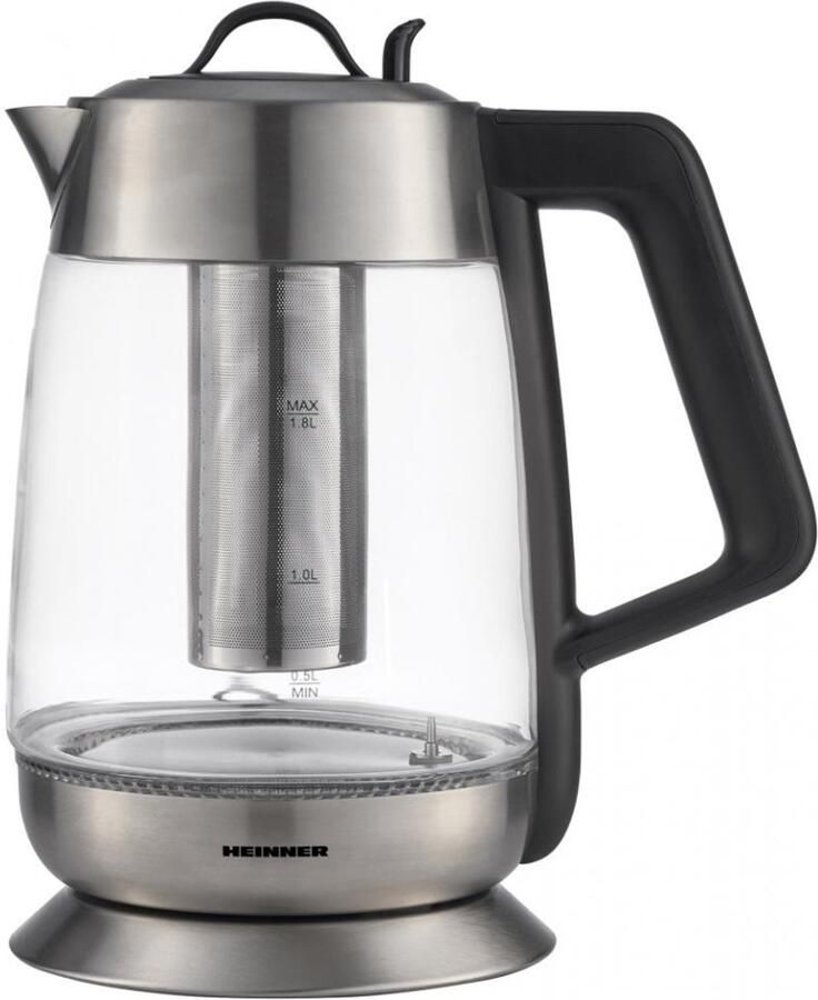 Heinner Cosmo 1.8 Waterkoker met Theefilter – 2200 W – 1 8 L – 5 Temperatuurinstellingen – Warmhoudfunctie – Droogkookbeveiliging – Automatische Uitschakeling – Glas