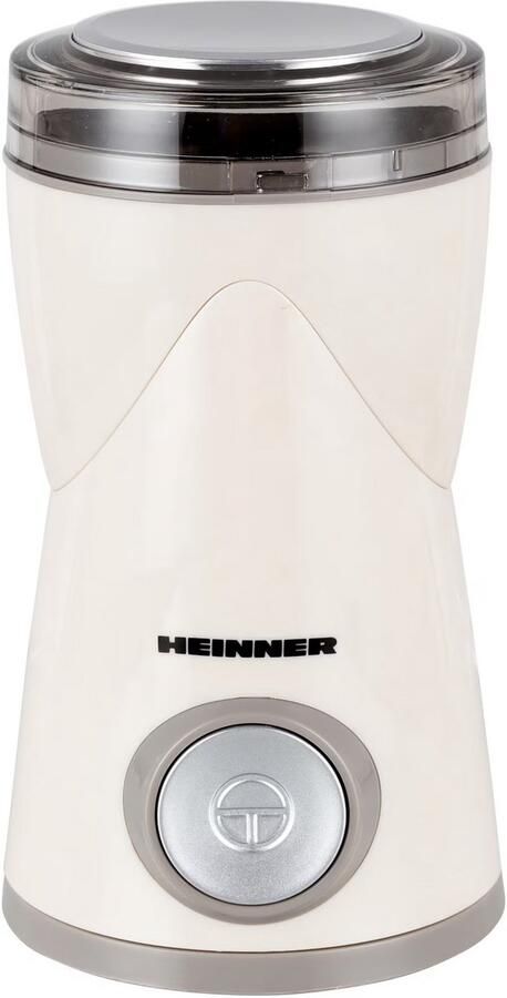 Heinner Elektrische Koffie- & Kruidenmolen – 150 W – 50 g – RVS Mes – Veiligheidsvergrendeling – Aan Uit-knop – Wit