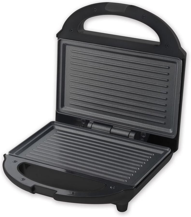 Heinner Elektrische Sandwichmaker en Contactgrill – 700 W – Tosti-ijzer met Antiaanbakplaten – Indicatielampjes – Vergrendelbare Handgreep – Voor Tosti s Panini s en Snacks – Zwart