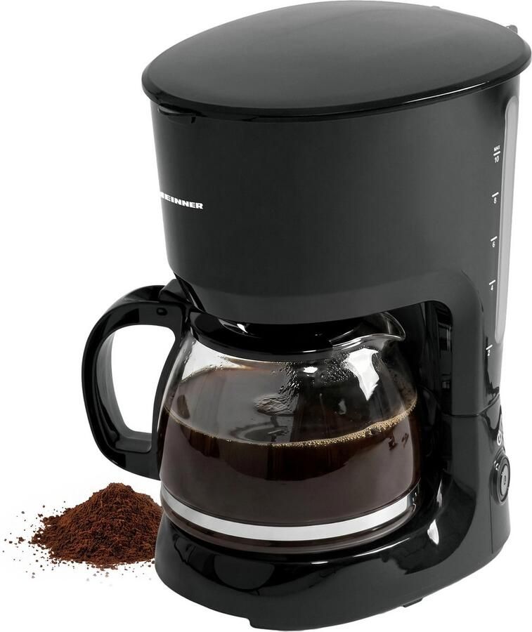 Heinner d Filterkoffiezetapparaat – 750 W – Inhoud 1 25 L – Glazen Koffiekan – Warmhoudplaat – Druppelstop – Waterniveau-indicator – Zwart