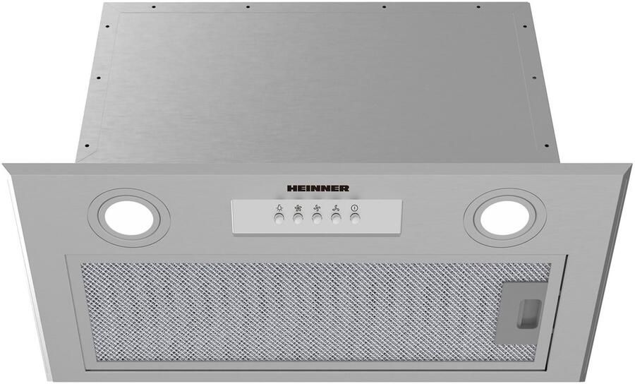 Heinner HBIH-MD600IX Inbouw Afzuigkap 60 cm – 610 m³ h – Aluminium vetfilter – LED verlichting – 3 Standen – 5 jaar garantie – Zilver