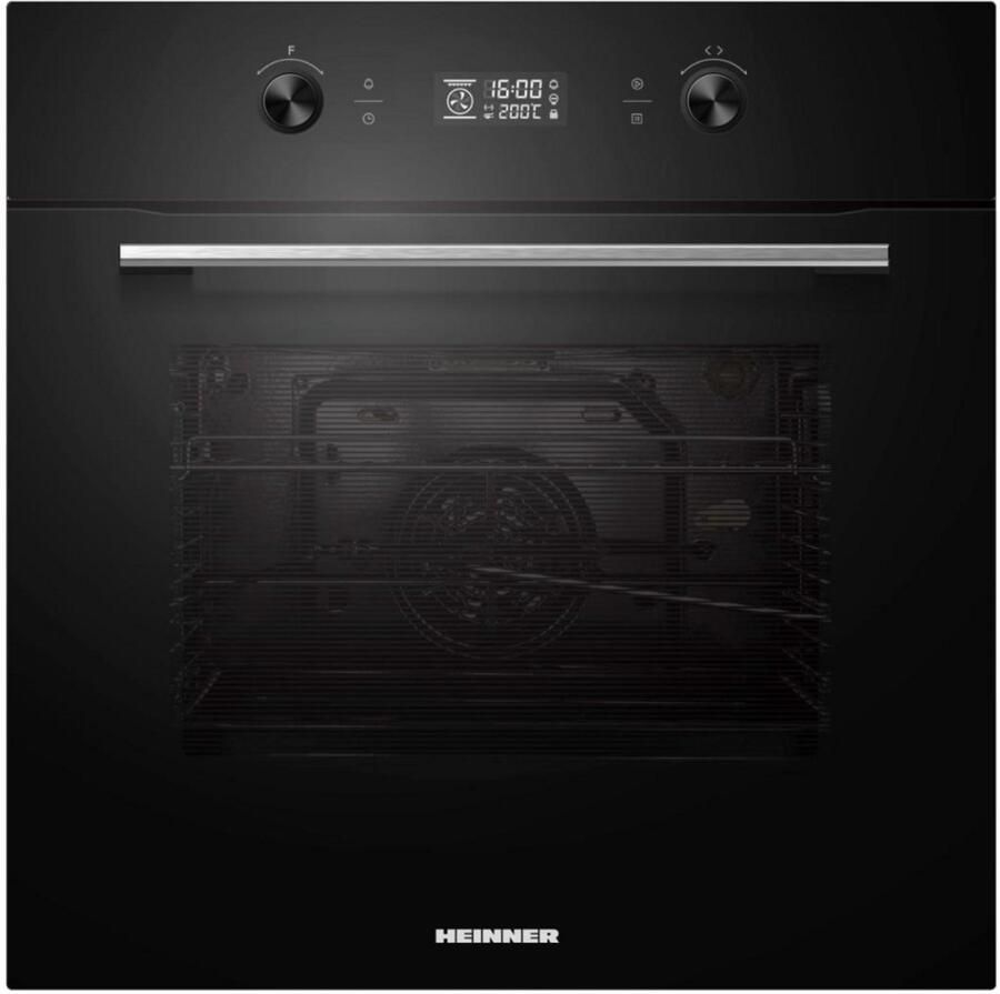 Heinner HBO-M7010GCDRP-GBK Inbouw Oven 60 cm – 70 L – Energieklasse A – Grill – Hetelucht – Fermentatie – Touchdisplay – Pyrolytische Zelfreiniging – Zwart Glas – 5 Jaar Garantie