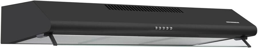 Heinner HCH-490BK Wandschouw Afzuigkap 90 cm – 304 5 m³ u – 3 Standen – 2× 60 W Motor – 2× 2 W LED Verlichting – Zwart Glas – 5 Jaar Garantie