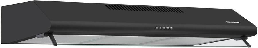 Heinner HCH-490BK Wandschouw Afzuigkap 90 cm – 304 5 m³ u – 3 Standen – 2× 60 W Motor – 2× 2 W LED Verlichting – Zwart Glas – 5 Jaar Garantie