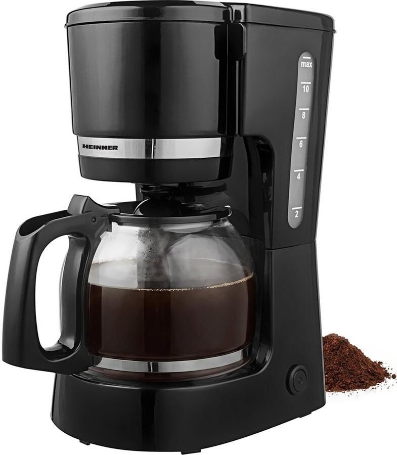 Heinner HCM-800BK Filterkoffiezetapparaat – 670-800 W – Inhoud 1 5 L – Glazen Koffiekan – Warmhoudfunctie – Druppelstop – Automatische Uitschakeling – Zwart