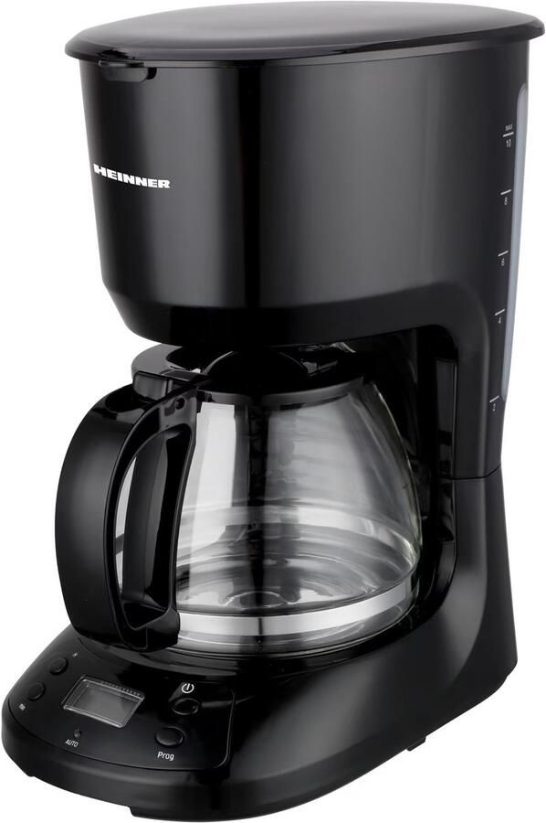 Heinner HCM-D750GCBK Compact Koffiezetapparaat 1 25L – 750W – Nylon Filter – Anti-Drup & Warmhoudfunctie – Automatische Uitschakeling – Zwart – LCD Display