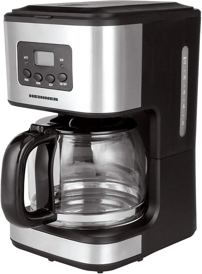 Heinner HCM-D915 Digitaal Filterkoffiezetapparaat – 900 W – Inhoud 1 5 L – LCD-display – Programmeerbare 24-uurs Timer – Warmhoudplaat – Druppelstop – Automatische Uitschakeling – Zwart RVS