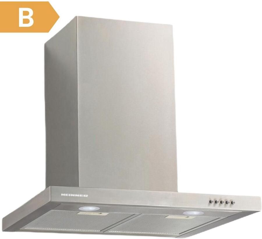 Heinner HDCH-660TSS Wandschouw Afzuigkap 60 cm – 568 4 m³ u – 3 Snelheden – 2×1 5W LED-verlichting – 190W Motor – Energieklasse A+ – 5 Jaar Garantie