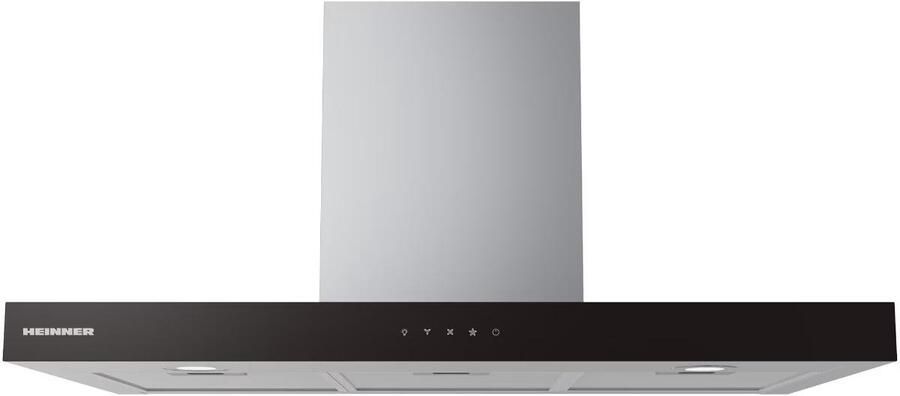 Heinner HDCH-MD90TIX Wandschouw Afzuigkap – 90 cm – 800 m³ u – 4 Snelheden – LED Verlichting – Aluminium Vetfilter – Touch Control 5 Jaar Garantie – Zwart Glas