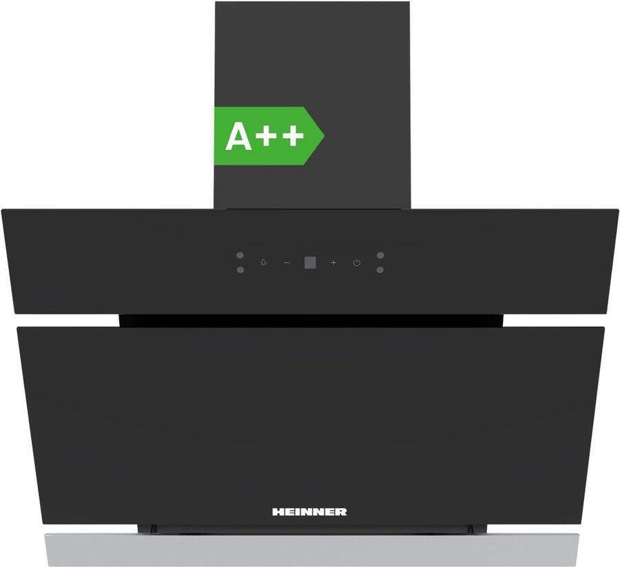 Heinner HDCH-MD620RGBK – Schuine Afzuigkap – 60 cm – 650 m³ u – 4 Snelheden – LED-verlichting – Touchbediening – Aluminium Vetfilter – Energieklasse A++ – 5 Jaar Garantie – Zwart