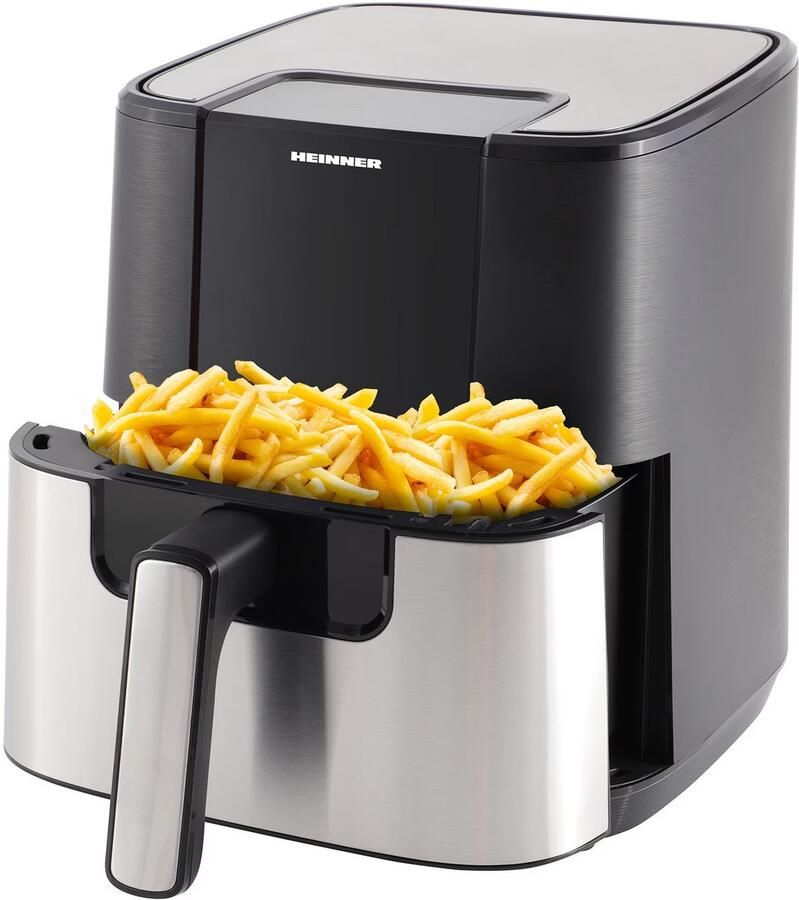 Heinner HealthyEra Heteluchtfriteuse – 1500W – 5 5L Capaciteit – Digitaal Display – Touchbediening – 8 Programma s – Timer 60 min – Temperatuur 80–200°C – Zwart Zilver