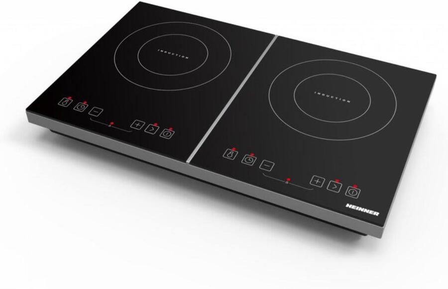 Heinner HFSHI-M2ZBTC Vrijstaande Inductiekookplaat – 2 Kookzones – 3500 W – Timer – Automatische Uitschakeling – Touchbediening – Zwart - Foto 2