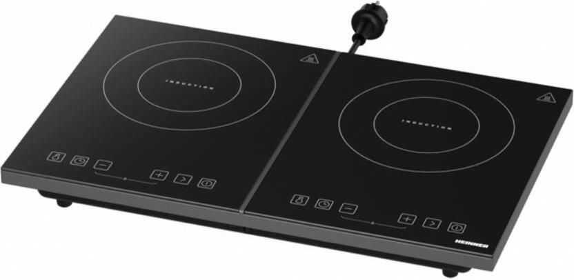 Heinner HFSHI-M2ZBTC Vrijstaande Inductiekookplaat – 2 Kookzones – 3500 W – Timer – Automatische Uitschakeling – Touchbediening – Zwart