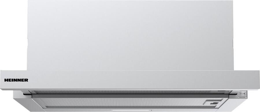 Heinner HTCH-MD600IX Telescopische Inbouw Afzuigkap 60 cm – 630 m³ u – 2 Standen – 215 W Motor – 1× 1 5 W LED Verlichting – Zilver – 5 Jaar Garantie