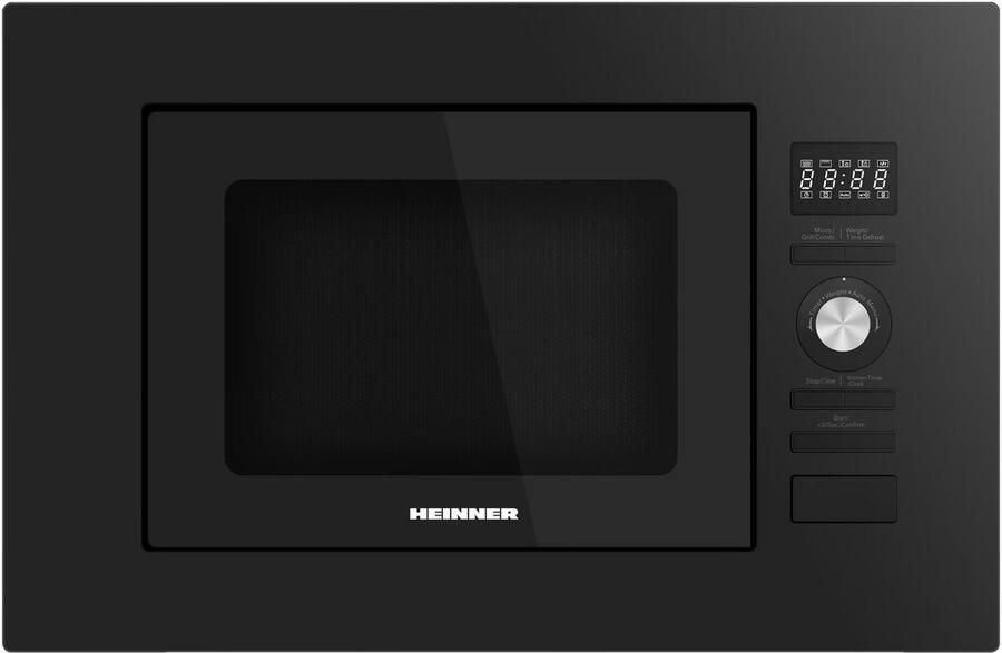 Heinner Inbouw Magnetron – 20 L – 800 W – 1000 W Grill – 5 Vermogensniveaus – Ontdooifunctie – LED-display – 95 Min Maximale Kooktijd – Zwart