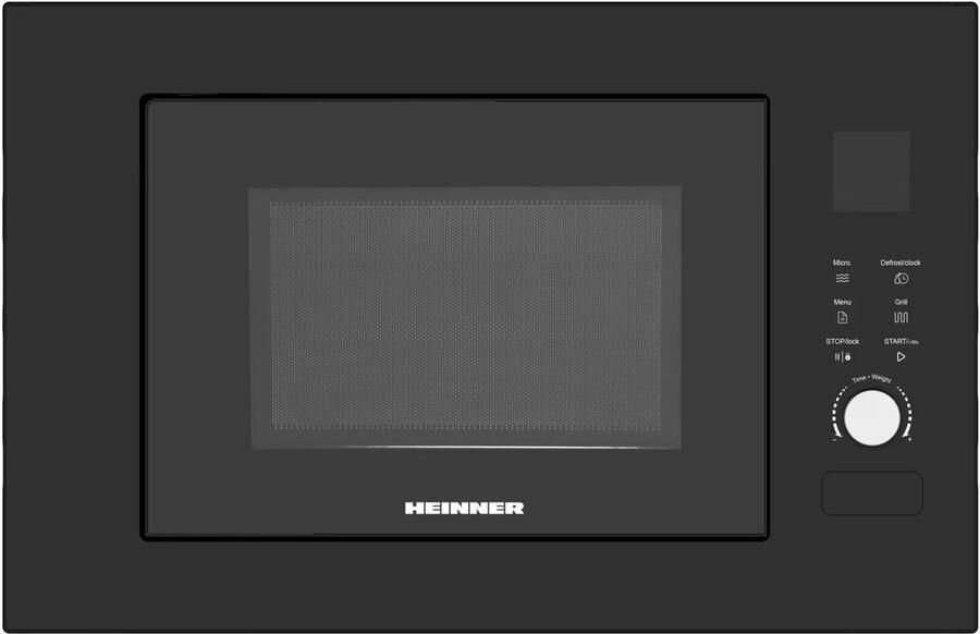 Heinner HMW-BI2360BK Inbouw Combimagnetron met Grillfunctie 23L – 800W Magnetron – 5 Vermogensstanden – LED Display – Ontdooifunctie – Timer – Kinderslot – 5 Jaar Garantie – Zilver