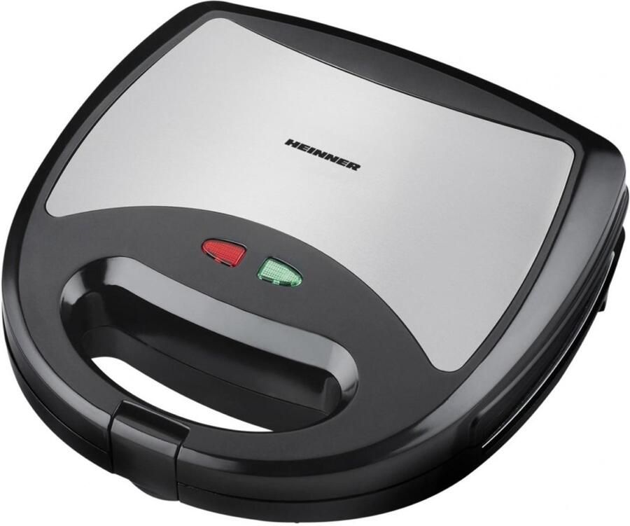 Heinner Koekjesmaker – 750 W – 12 Koekjes per Bereiding – Uitneembare Antiaanbakplaten – RVS Deksel – Indicatielampjes – Zwart RVS