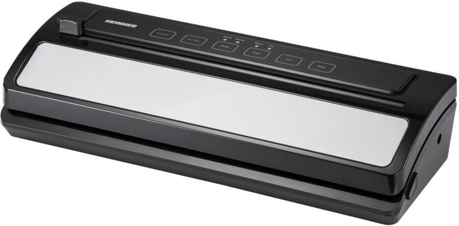 Heinner Vacumeermachine – 110 W – Droog & Vochtig – Normal & Gentle – Automatisch Vacumeren en Sealen – Containerfunctie – 3 mm Sealnaad – Geïntegreerde Snijder – Zwart Zilver