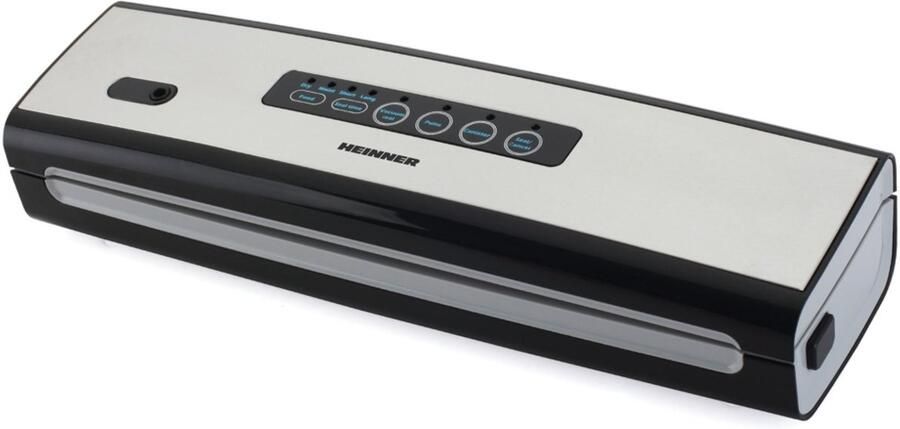 Heinner Vacumeermachine – 130 W – 6 L min – Vacuümdruk 0 58 Bar – Droog & Vochtig – Pulse – Vacumeren & Sealen – Zakken tot 30 cm – Mini Snijder – Zwart RVS