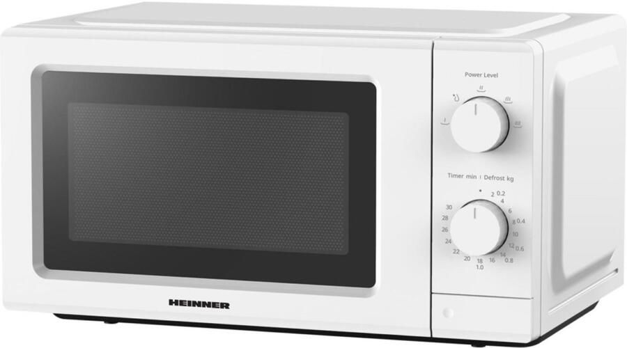 Heinner HMW-MD20IVWH Inverter Solo Magnetron Vrijstaand 19 Liter 700W met 5 Vermogensniveaus Inverter Technologie voor Gelijkmatig Verwarmen Ontdooifunctie & Timer Mechanische Bediening Wit - Foto 2