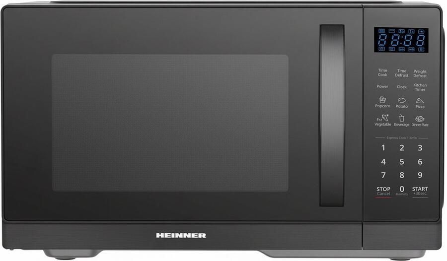 Heinner HMW-MD25DBK Vrijstaand Magnetron 25L – Digitaal Display – 5 Automatische Programma s – Ontdooifunctie – Timer – 900W – Zwart