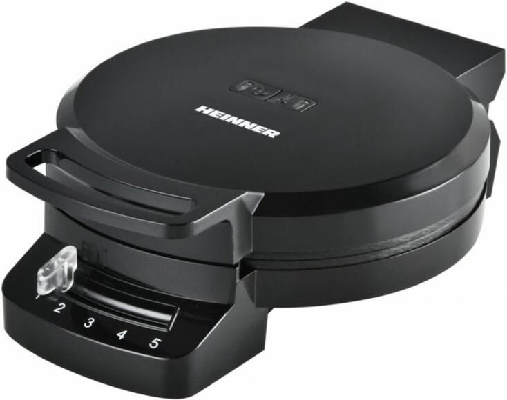 Heinner Wafelijzer – Instelbare Temperatuur – 1200W – Indicatie Lampje – Anti-aanbaklaag – 19 x 16 2 cm – Zwart