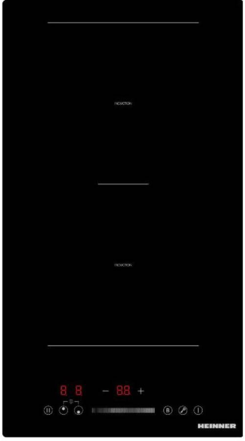 Heinner Inbouw Inductiekookplaat – 2 kookzones – Touch Slide Bediening – Automatische uitschakeling – Kinderslot – Timer – 5 Jaar Garantie – Zwart glas