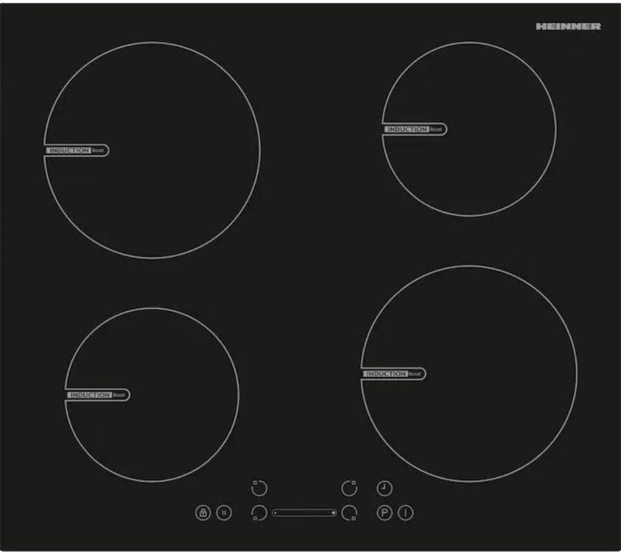 Heinner HBHI-V594BSC Inbouw Inductiekookplaat – 60 cm – 4 Kookzones – Boostfunctie – Slider Touchbediening – Timer – 5 Jaar Garantie – Zwart