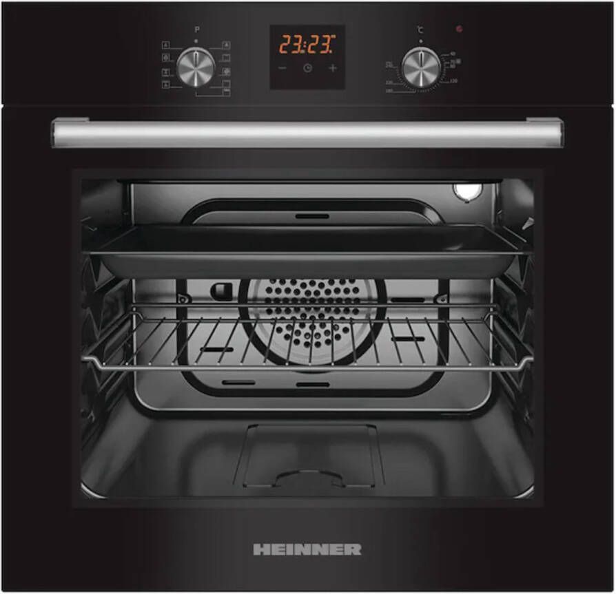 Heinner HBO-S569LDTGC-GBK Inbouw Oven 60 cm – Elektrisch – 56 L – Energieklasse A – Heteluchtfunctie – Grill – 9 Functies – Digitaal Display – Zwart – 5 Jaar Garantie