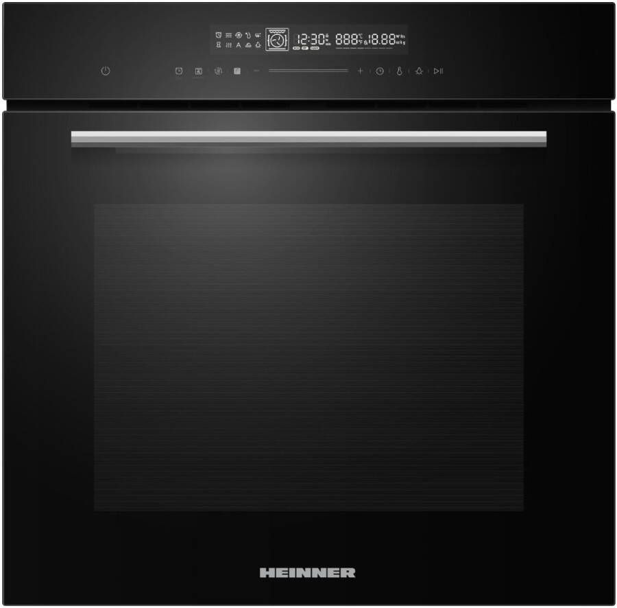 Heinner HBO-M7214GCDRC-GBK Inbouw Oven met LED Touch Display Heteluchtoven met Grill 72 Liter Energieklasse A+ 60 cm 14 Functies ECO mode AirFry-functie 5 Jaar Garantie Zwart