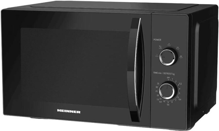 Heinner HMW-MD25DBK Vrijstaand Magnetron 25L – Digitaal Display – 5 Automatische Programma s – Ontdooifunctie – Timer – 900W – Zwart