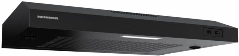 Heinner CH-MD190BK Onderbouw Afzuigkap 60 cm – 190 m³ u – 1x 38 W Motor – 2 Standen – 1x 1.5 W LED-Verlichting – 1 Aluminium Vetfilter – 5 Jaar Garantie – Zwart