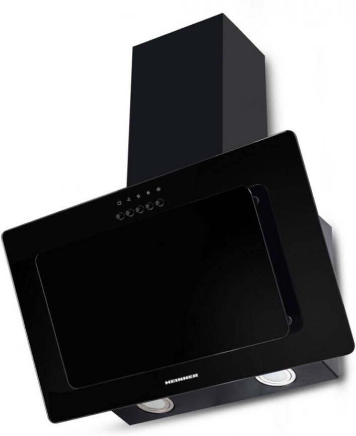 Heinner HDCH-F3560RGBK Schuine Afzuigkap 60 cm – 364.9 m³ u – 3 Standen – Recirculatie – Aluminium Vetfilter – LED-Verlichting – 5 Jaar Garantie – Zwart Glas - Foto 2