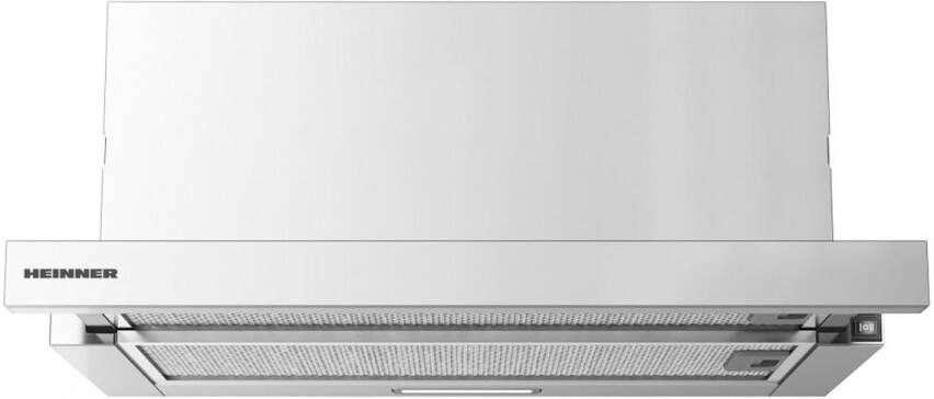 Heinner HTCH-440FS – Onderbouw Afzuigkap – 60 cm – 325.1 m³ u – Telescopisch – LED-verlichting – Energieklasse C – Aluminium Vetfilter – Zilver