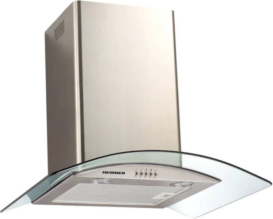 Heinner DCH-650GX Wandschouw Afzuigkap 60 cm – 610 m³ u – 3 Standen – 190 W Motor – 2× 2 W LED Verlichting – Zilver – Recirculatie – 5 Jaar Garantie - Foto 2