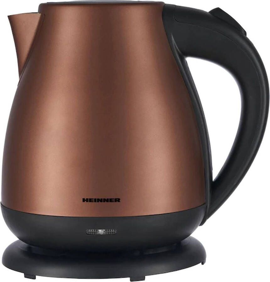 Heinner Waterkoker retro dubbelwandig RVS 360° draaibaar Koper 1.7 Liter