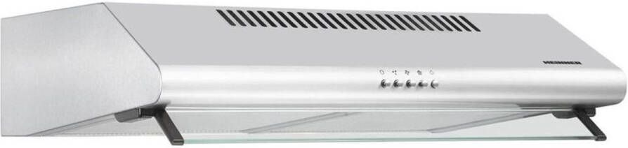 Heinner XCH-450S Onderbouw Afzuigkap 60 cm – 326.4 m³ u – 3 Standen – 2x 60 W Motor – 1x 2 W LED-Verlichting – 2 Aluminium Vetfilters – 5 Jaar Garantie – Zilver