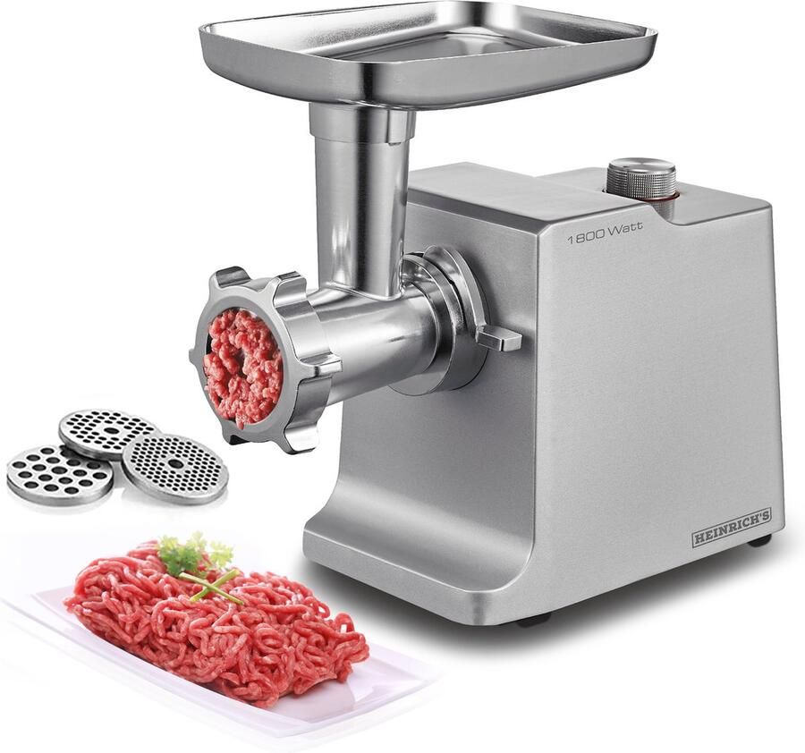 Heinrich's HFW 8808 vleesmolen 1800 watt metalen behuizing