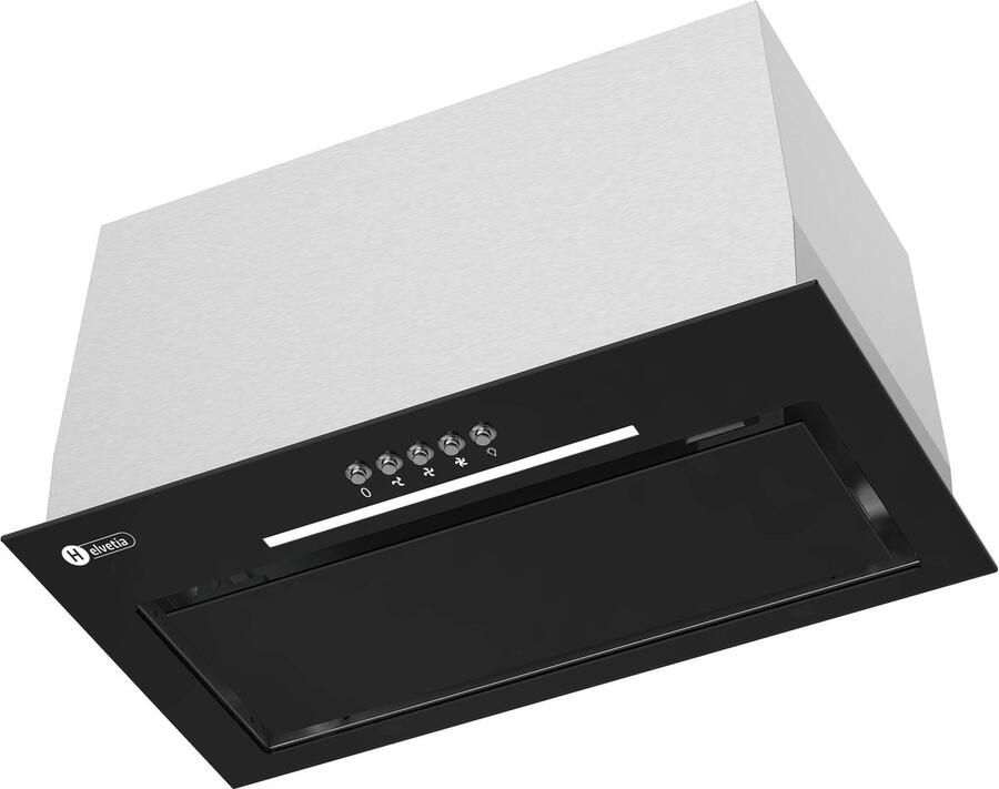 Helvetia Inbouw Afzuigkap HHGR52C61N1 610 m³ u Zwart 2 Koolstofilters