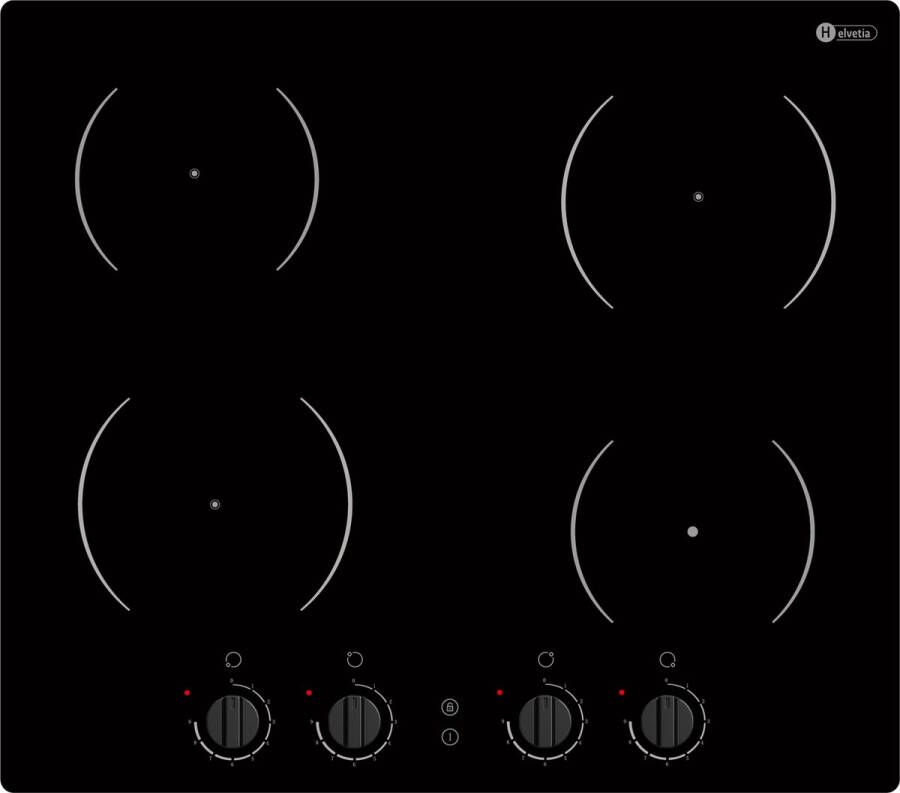 Helvetia HTR4MI60V2 Inductie Inbouw kookplaat met knopbediening 4 kookvelden
