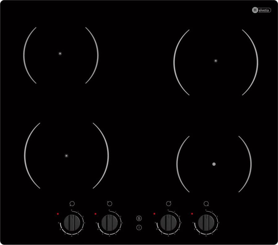 Helvetia HTR4MI60V2 Inductie Inbouw kookplaat met knopbediening met aangesloten 2 Fasekabel