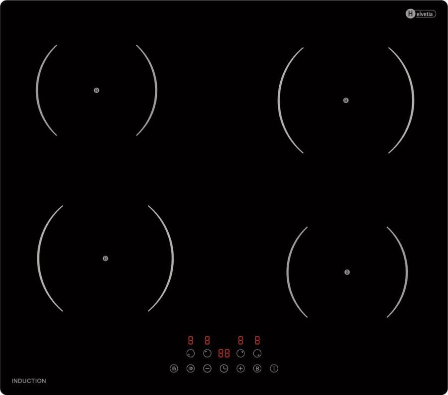 Helvetia HTR4I72B4V1 Inbouw Inductie kookplaat met aangesloten 1 Fase stekkerkabel