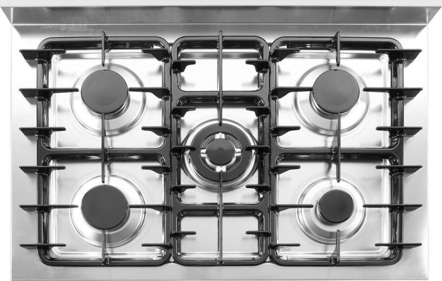HENDI Gasfornuis – 5 pits – open frame – roestvast staal – 14 3 kW – 900x640x910 mm