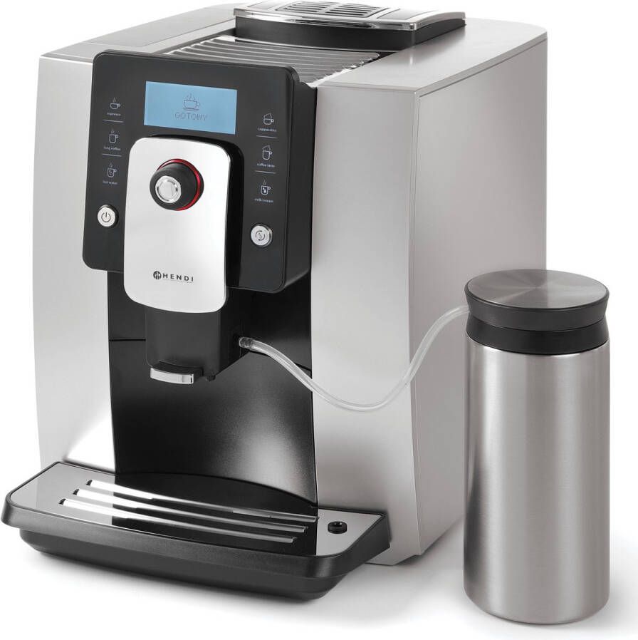 HENDI Automatische One Touch koffiemachine met melkreservoir 600 ml ZILVER – 208984